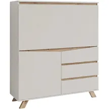 byLIVING Sekretär Valentin, Kaschmir Beige/Eiche, 3 Schubladen