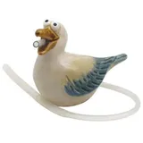 finehomegarden Teichfigur Wasserspeier Möwe und Pumpe blau-natur Steinzeug Wasserspiel, (1-St), 16x8cm H12cm Miniteich, Wasserschale, Terrasse & Balkon blau|bunt