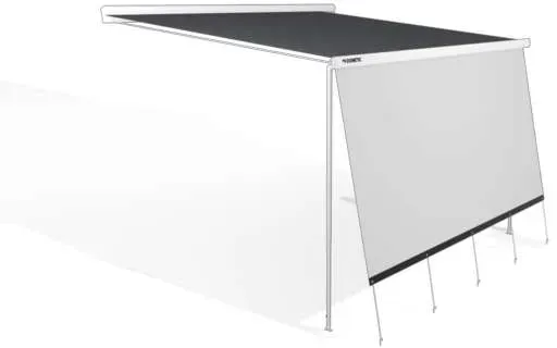 Dometic RainProtect Frontwand passend für Markisen mit Stützbeinen 6 Meter, Regenschutz Markise Vorderwand