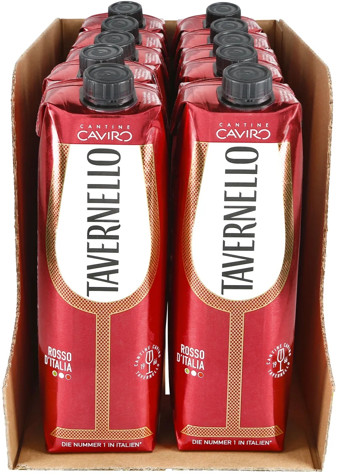 Tavernello Rosso Vino d'Italia 11,5 % vol 1 Liter, 10er Pack