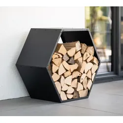 Westmann Stahl Kaminholzregal Biene | Schwarz | 88x45x77 cm