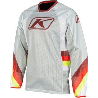 Klim Mojave, Trikot - Hellgrau/Rot/Neon-Gelb - XL