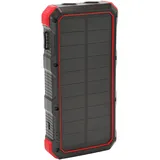 Solar-Handy-Powerbank, Solar-Ladegerät, Tragbar, Schnellladung, ABS, 36800 MAh, mit LED-Licht für Camping (Rot)