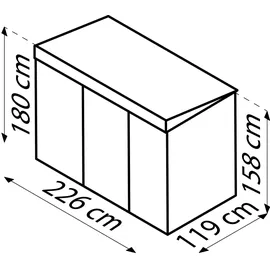 PERGART Gerätehaus Lüttich 84, anthrazit matt, 3,14 m2