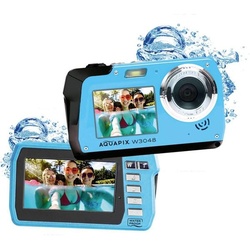 Easypix W3048-I ‚Edge‘ Digitalkamera 48 Megapixel Ice, Blue Unterwasserkamera, Frontdisplay