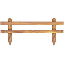 [en.casa] Zaun-Set 100 x 40 cm Beige/Holz