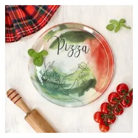 Mambocat 2er Set Pizzateller Gemüse & Öl 31cm Ø ZOR_OL