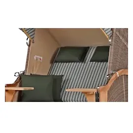 Mr. Deko bene living Strandkorb Komplettset Schaalsee Teak PE grau Modell 504