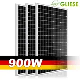 Solarpanel 900W 18V Monokristallines Solarmodul für 18V Batterien Photovoltaik Solarpanel 18v ideal für Wohnmobil Balkonanlage Gartenhäuse Boot