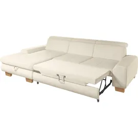 Set One by Musterring Ecksofa, beige (natur), SET ONE BY MUSTERRING, Sofas, B/H/T: 307cm x 86cm x 195cm, Cord, Ottomane links, Sitzhöhe 49cm,Sitztiefenverstellung im 3-Sitzer,Kopfteilverstellung,Bettfunktion,Bettkasten, 88% Polyester;12% Polyamid, Ecksofa, Kopteil verstellbar,