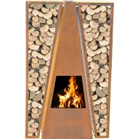 Terrassenofen Garten Kamin Feuerstelle Feuersäule Maroa Corten Edelrost