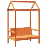 vidaXL Sitzbank mit Dach Wachsbraun 117,5 x 70 x 176,5 cm