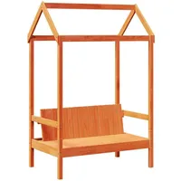 vidaXL Sitzbank mit Dach Wachsbraun 117,5 x 70 x 176,5 cm