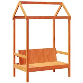 vidaXL Sitzbank mit Dach Wachsbraun 117,5 x 70 x 176,5 cm