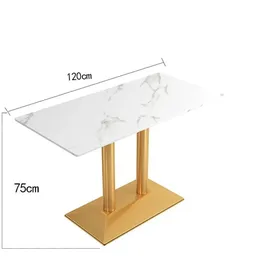 360Home Esszimmertisch 120 x 75 x 60 cm weiß/gold