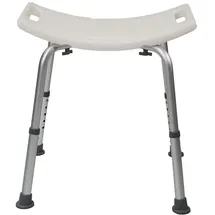 dmeone Duschhocker Classic Aluminium weiß Antirutschkappen höhenverstellbar