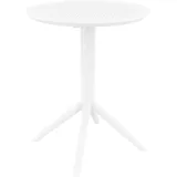 CLP Klapptisch Sky Rund Oder Eckig I Klappbarer Gartentisch, Weiß, Kunststoff, 60x74x60 cm, Gartenmöbel, Gartentische, Gartentische