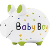 kcg - das markenschwein Spardose Baby Boy 12,5 x 9 cm Keramik Weiß