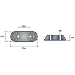 JOHNSON EVINRUDE OMC Außenbordplatte – ORANGEMARINE 25 MM