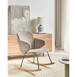 Beliani Schaukelsessel VIKEN Polyester 66 x 87 x 74 cm Taupe