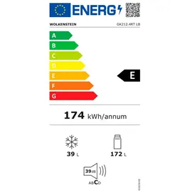 Wolkenstein GK212.4RT LB Retro-Kühl-Gefrierkombination (211 l, 1456 mm hoch, Blau)