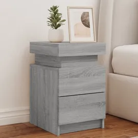 vidaXL Nachtschrank mit LED-Leuchten 35 x 39 x 55 cm Grau Sonoma
