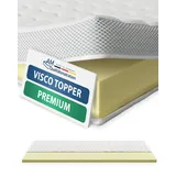 Premium Visco Topper 200 x 220 cm - 6 cm hoch - Anpassungsfähige, viscoelastische Matratzenauflage 200 x220 - Hochwertiger Lyocell-Bezug - Viskose Topper 6cm hoch - Made in Germany