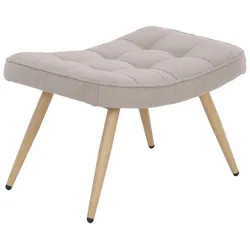 byLIVING Hocker UTA, Webstoffbezug sandfarben, Gestell Eiche-Optik
