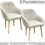 Kingpower Esszimmerstuhl 2/4/6/8 Set Stühle Esszimmerstühle Stuhl Sessel mit Armlehne Beige (2 St) beige
