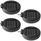 4 Stück Solarleuchten Ersatzteile: Ersatz Solarmodul für Gartenleuchten, Solarpanel Hängende Laterne Ersatzoberteil, Solarleuchten Ersatz Top, Solarpanel Ersatzteil für Outdoor Flower Solar Lights