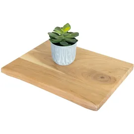 Sam Holzplatte Arya mit Echter Baumkante Einseitig 40 x 30 cm Akazienholz Natur
