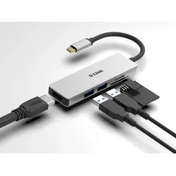 D-Link 5-In-1 USB-C Hub mit HDMI/Kartenleser und USB-C Thunderbolt 3