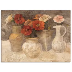Wandbild ARTLAND "Weißer Mohn", braun (farbe bild(er): braun), B:80cm H:60cm T:1,8cm, Canvas, Leinwand, Bilder, als Leinwandbild, Poster in verschied. Größen