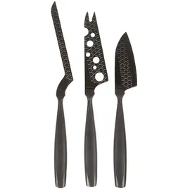 Boska Käsemesser-Set Monaco+ / drei Käsemesser/stilvolles Design/Edelstahl/Schwarz / 280 x 250 x 10 mm