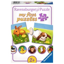 Ravensburger Puzzle 9 x 2 Teile Kinder Puzzle my first puzzles Liebenswerte Tiere 07331, 2 Puzzleteile