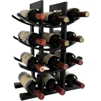 Relaxdays Weinregal 41 x 30 x 14,5 cm Schwarz