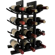 Relaxdays Weinregal 41 x 30 x 14,5 cm Schwarz