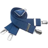 LINDENMANN Hosenträger Herren X-Form, Größe/Size:120, Farbe/Color:blau - 120