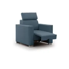 Fun Möbel Sessel Canton Stoff 94 x 92 x 0 cm Azurblau mit Kissen