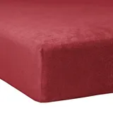 Traumschlaf Spannbettlaken Flausch Biber 140 x 200 - 160 x 200 cm rot