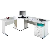 Proregal Eckschreibtisch Tiger Weiß