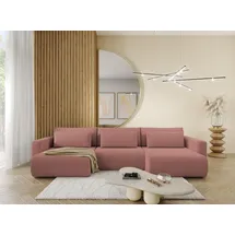 Fun Möbel Wohnlandschaft Sofa mit Schlaffunktion CHAIRA Stoff Curio Rose - Rosa