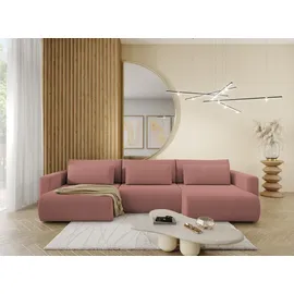 Fun Möbel Wohnlandschaft Sofa mit Schlaffunktion CHAIRA Stoff Curio Rose - Rosa