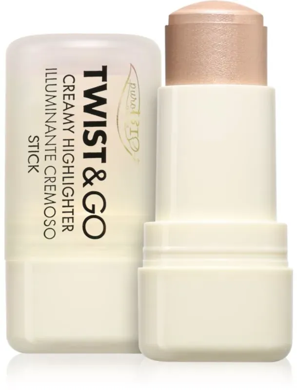 puroBIO Cosmetics Twist&Go Cremiger Highlighter in der Form eines Stiftes Farbton 01 Sparkling Wine 5 g