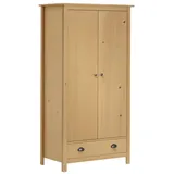 furnicato Kleiderschrank mit 2 Türen Hill 89x50x170 cm Massivholz Kiefer (1-St) braun