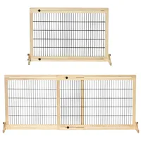 PawHut Hunde Absperrgitter Holz verstellbar 104-183 x 36 x 69 cm Braun