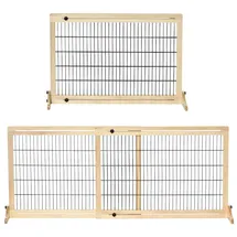 PawHut Hunde Absperrgitter Holz verstellbar 104-183 x 36 x 69 cm Braun