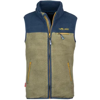 TROLLKIDS - Fleece-Weste KIDS Hemsedal Vest 92, moss/blue 92