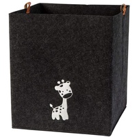 luxdag Aufbewahrungskorb aus Filz (Größe & Motiv wählbar) - Aufbewahrungsbox für Spielsachen - Kinderzimmer Spielkiste faltbar - Korb mit PU Ledergriffen