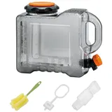PKKP Wasserkanister mit Hahn, Tragbarer Wasserfass, 5-25L PC Camping kanister mit Verlängerungsschlauch und Reinigungsbürste, wasserbehälter für Outdoor, Wohnwagen & Notfallvorsorge (5L)